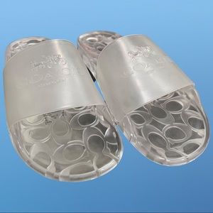 Coach Women’s Ulyssa Water-Resistant Jelly Pool Slides | Size 8 Clear